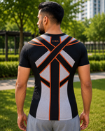 X-Frame Posture Activation Compression T-shirt(MEN-BLACK)