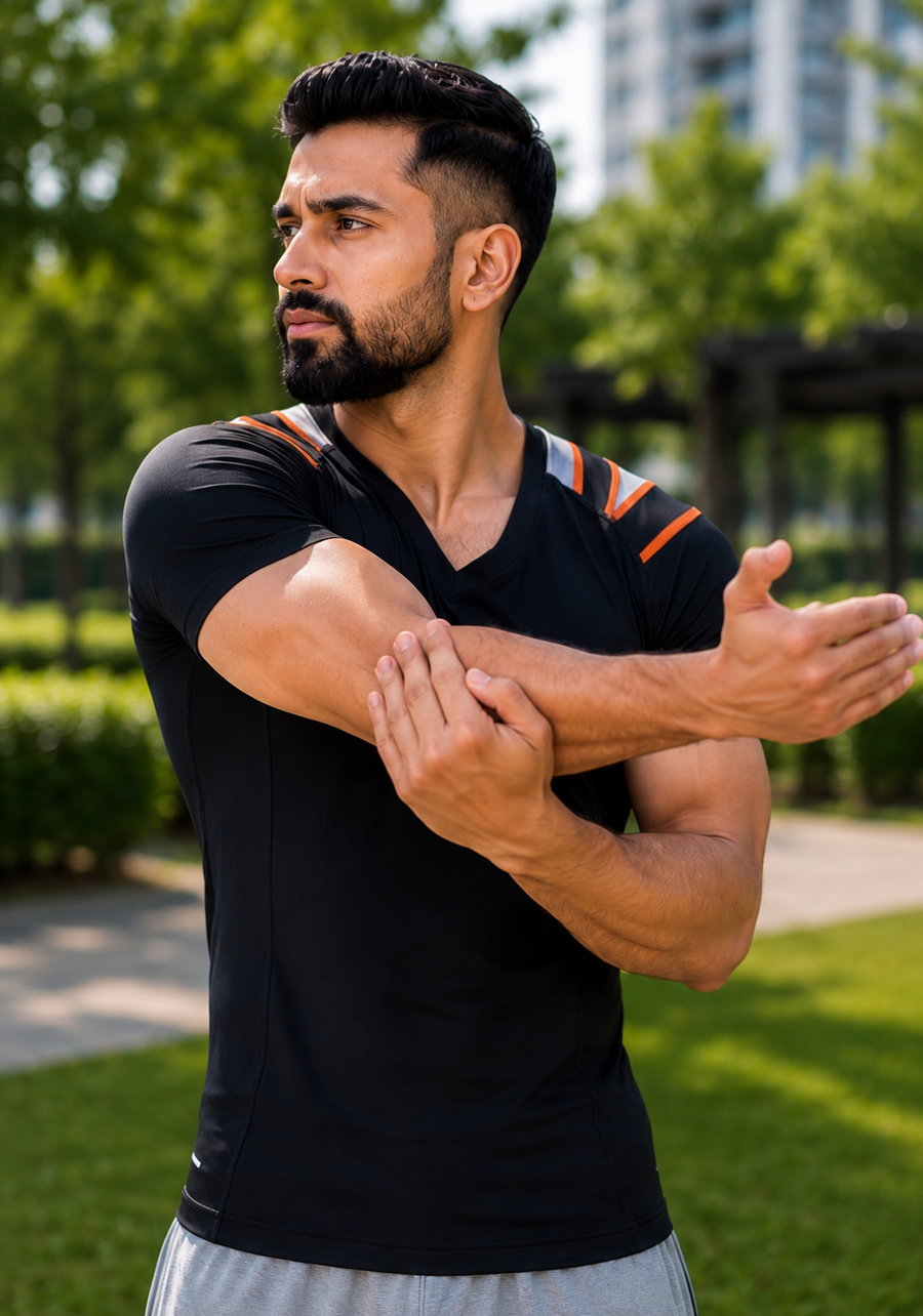 X-Frame Posture Activation Compression T-shirt(MEN-BLACK)