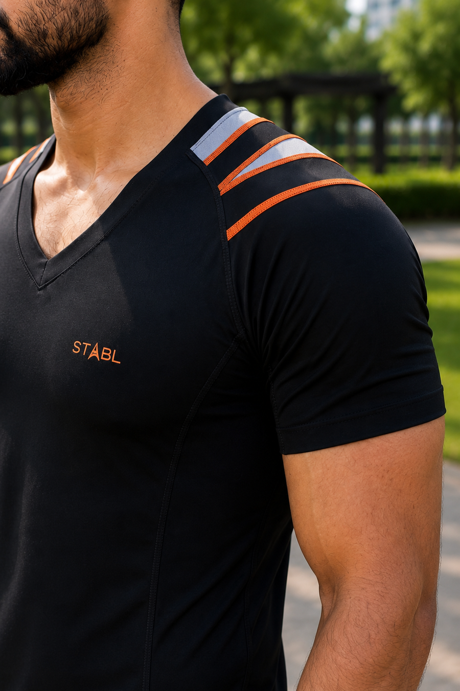 X-Frame Posture Activation Compression T-shirt(MEN-BLACK)
