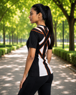 X-Frame Posture Activation Compression T-shirt(WOMEN-BLACK)