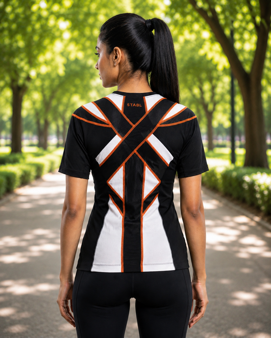 X-Frame Posture Activation Compression T-shirt(WOMEN-BLACK)